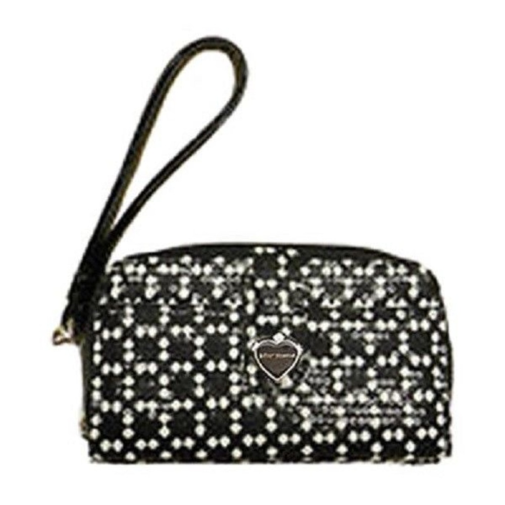 Betsey Johnson Grid Sequins Black White Wrestle